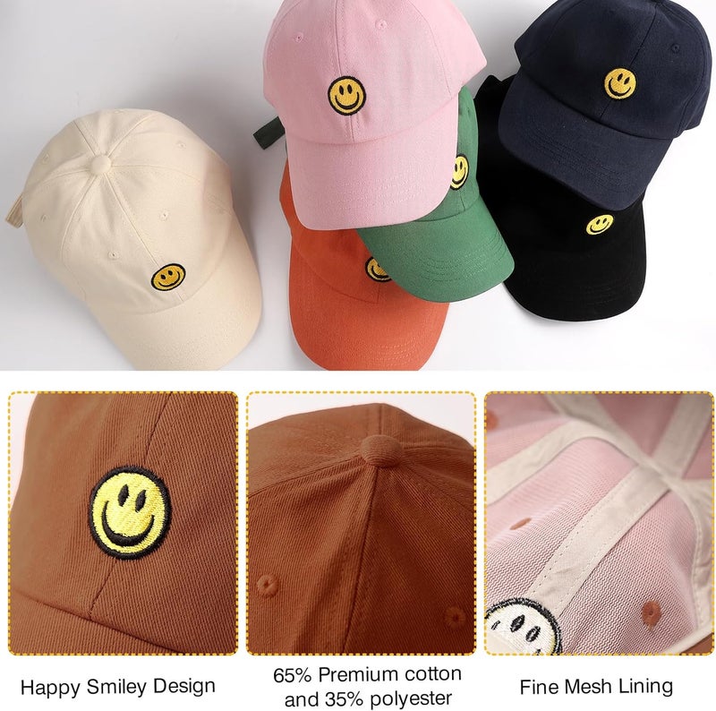 SONMONY Store Smile Face Toddler Baseball Cap Boy Baseball Hats Kids Washed Funny Hats Adjustable Cute Caps for 3-12 Years… - Image 4